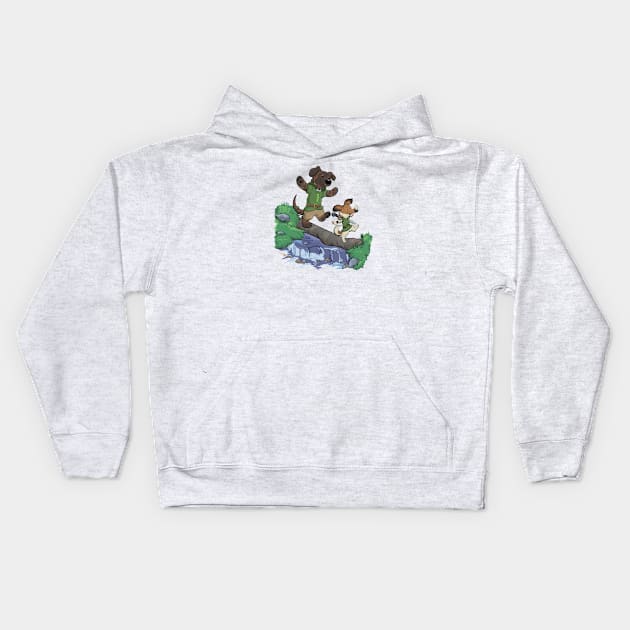 Adventure Buddies Kids Hoodie by DnDoggos